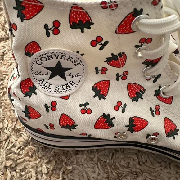 Converse Shoes - Converse strawberry cherry high tops